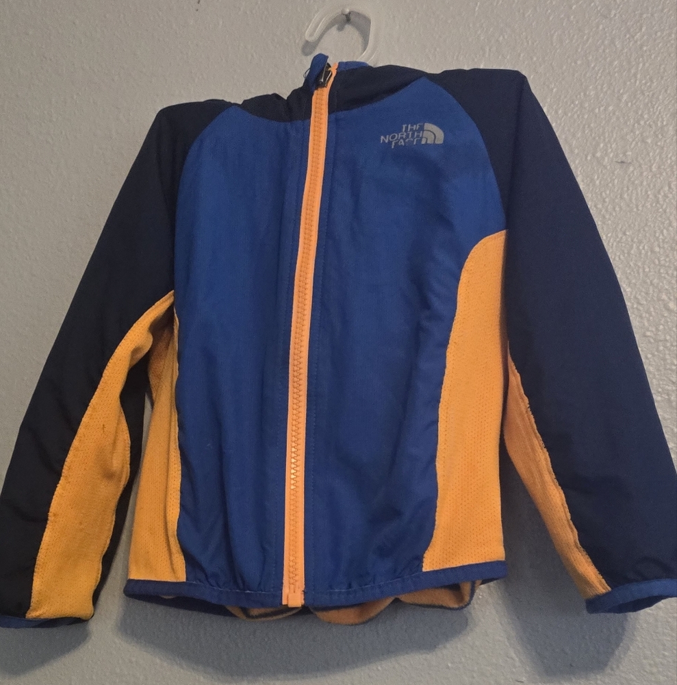 The North Face 18-24M Baby Boy's Reversible Fleece Jacket Zip Front Orange Blue